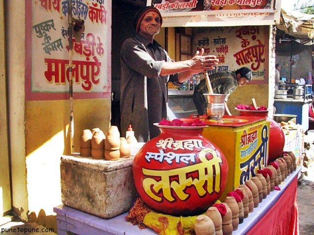 Gulkand Lassi at Kumawat Lassi Cart