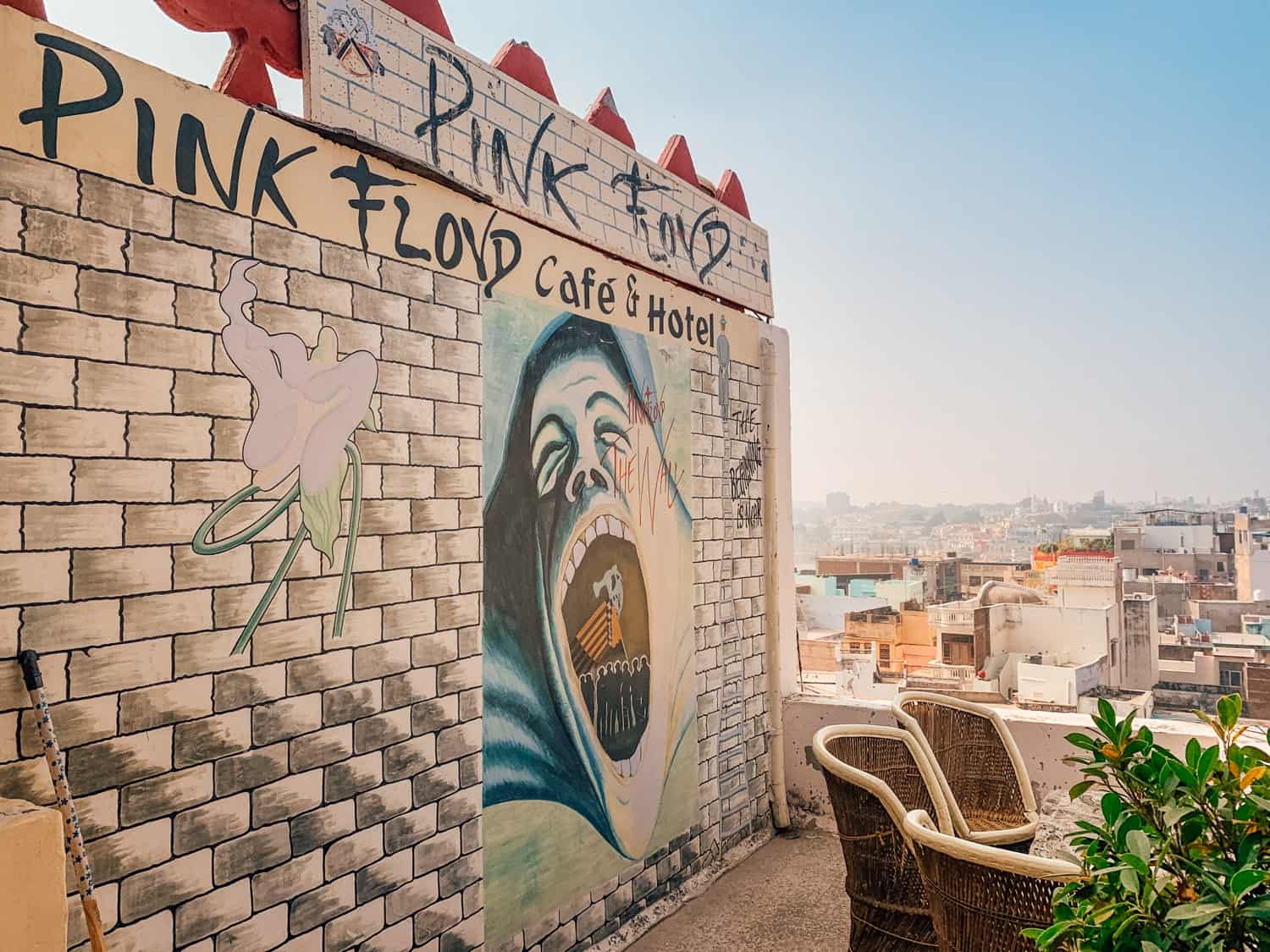Entrance of Pink Floyd Cafe Pushkar